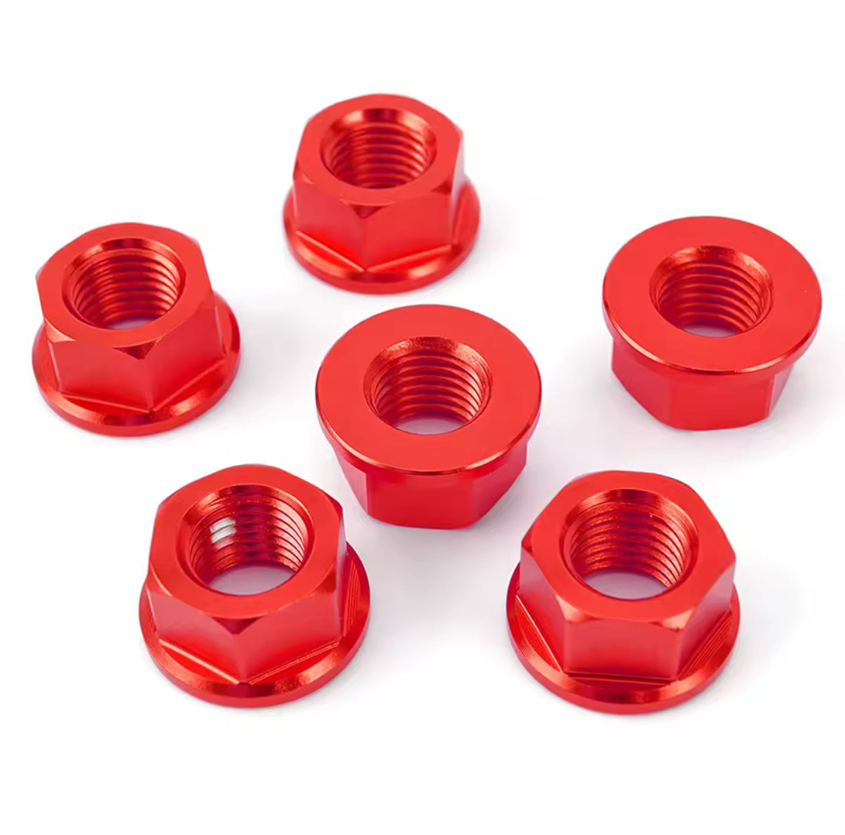 KIT DADI PER CORONA POSTERIORE M10x1.25 ERGAL ROSSO PER DUCATI