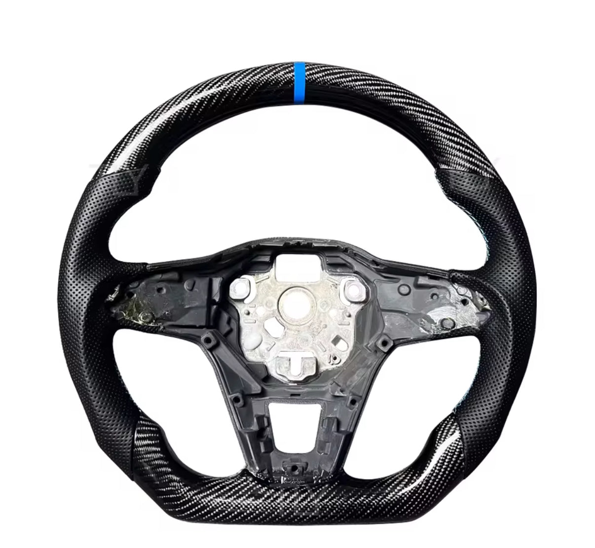 Leather-Carbon Steering Wheel for Volkswagen Golf 8
