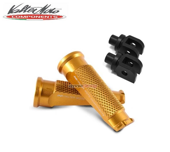 POGGIAPIEDI VALTERMOTO ORO + ADATTATORI NERI PILOTA PER DUCATI DIAVEL 2011>2018
