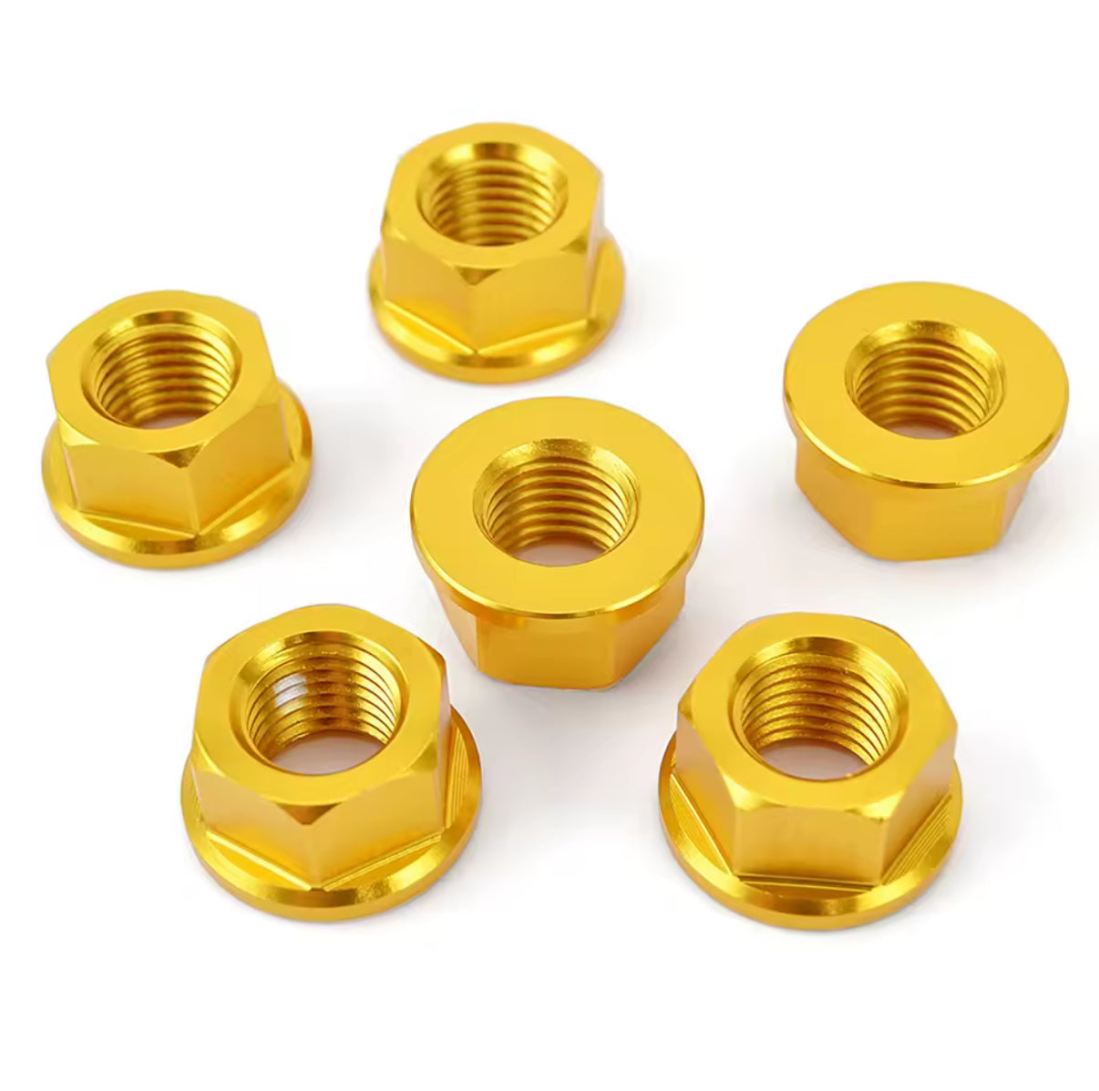 KIT DADI PER CORONA POSTERIORE M10x1.25 ERGAL ORO PER DUCATI