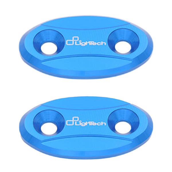 COPPIA TAPPI SPECCHIO LIGHTECH ALLUMINIO BLU COBALTO BMW S1000RR 2009-2018