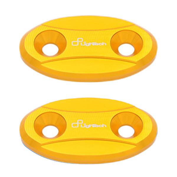 COPPIA TAPPI SPECCHIO LIGHTECH ALLUMINIO ORO BMW S1000RR 2009-2018