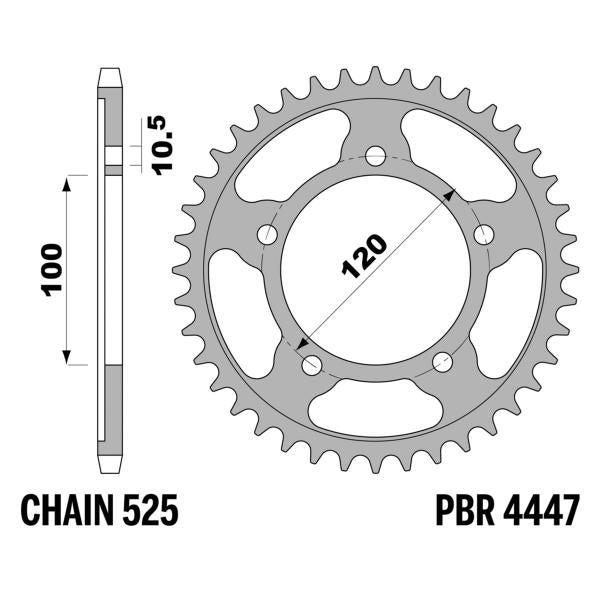 PBR Z46 TEETH 525 STEP STEEL SPROCKET APRILIA SHIVER 900 2017-2021