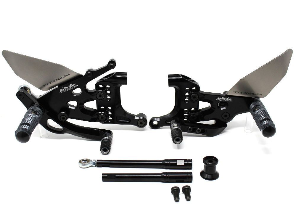 VALTERMOTO ADJUSTABLE REARSETS TYPE 3.5 BLACK FOR APRILIA TUONO 2003>2010