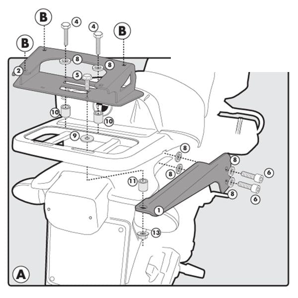 GIVI MONOKEY REAR TOP BOX MOUNT BMW R1150GS 2000-2003