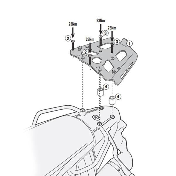 ATTACCO POSTERIORE BAULETTO GIVI MONOKEY BMW F650GS/F800GS 2008-2017