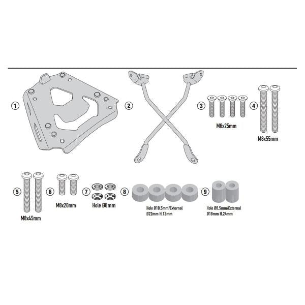 ATTACCO POSTERIORE BAULETTO GIVI MONOKEY BMW F900XR 2020-2022
