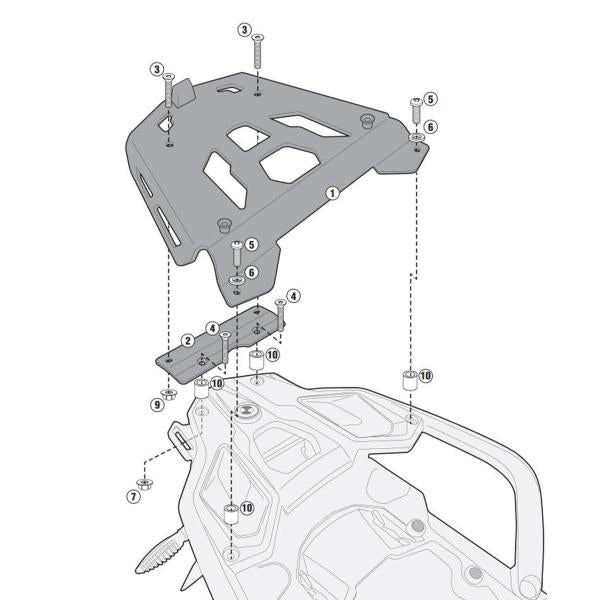 ATTACCO POSTERIORE BAULETTO GIVI MONOKEY BMW R1200GS 2013-2018