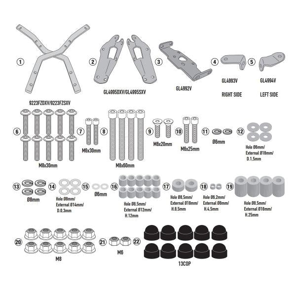 ATTACCO POSTERIORE BAULETTO GIVI MONOKEY MONOLOCK CFMOTO 650NK 2021-2023