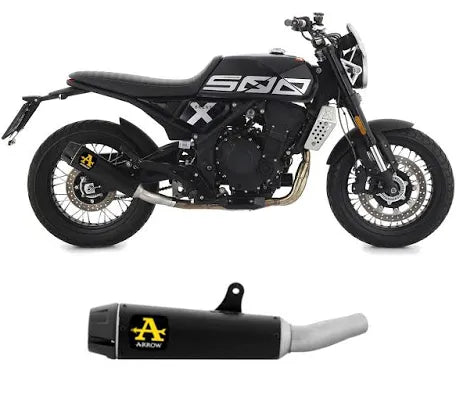 TERMINALE DI SCARICO ARROW REBEL OMOLOGATO IN ACCIAIO NERO PER BRIXTON CROSSFIRE 500X 2021>2023