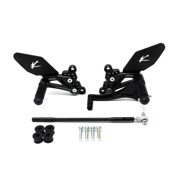 PEDANE ARRETRATE VALTERMOTO REGOLABILI TIPO 1.5 NERE PER DUCATI 1198 2009>2011