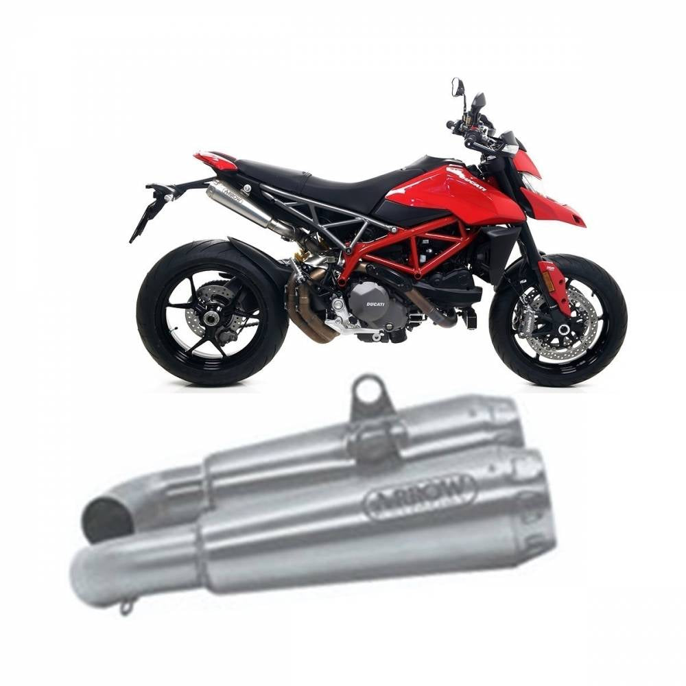 COPPIA TERMINALI DI SCARICO ARROW PRO RACE OMOLOGATO IN ACCIAIO PER DUCATI HYPERMOTARD 950 2019>2021
