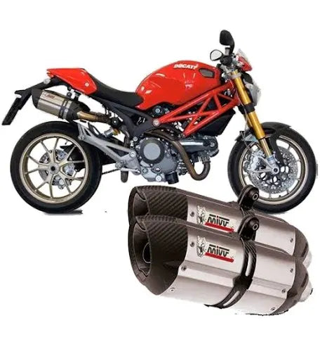 COPPIA TERMINALI SCARICO MIVV SUONO OMOLOGATO ACCIAIO DUCATI MONSTER 795 2012-2014