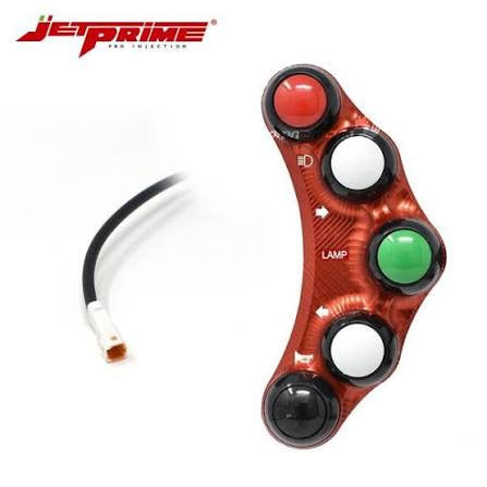 PULSANTIERA JETPRIME STRADALE SINISTRA 7 TASTI IN ALLUMINIO ROSSO PER DUCATI MONSTER 795 2012>2015