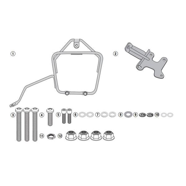 TELAIETTI BORSE LATERALI GIVI FANTICMOTOR CABALLERO SCRAMBLER 125 2018-2022