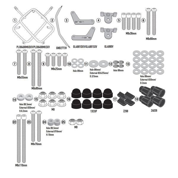 PORTAVALIGIE LATERALE STAFFE GIVI MONOKEY HARLEY DAVIDSON PAN AMERICA 1250 2021-2022