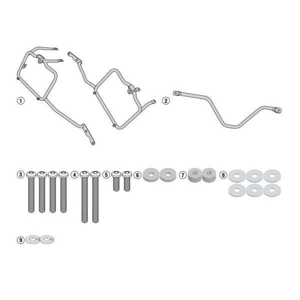 PORTAVALIGIE LATERALE STAFFE GIVI MONOKEY O RETRO FIT HONDA AFRICA TWIN 750 1996-2002