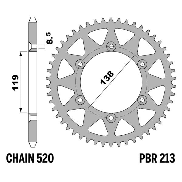 CORONA PBR Z48 DENTI PASSO 520 IN ERGAL HUSABERG