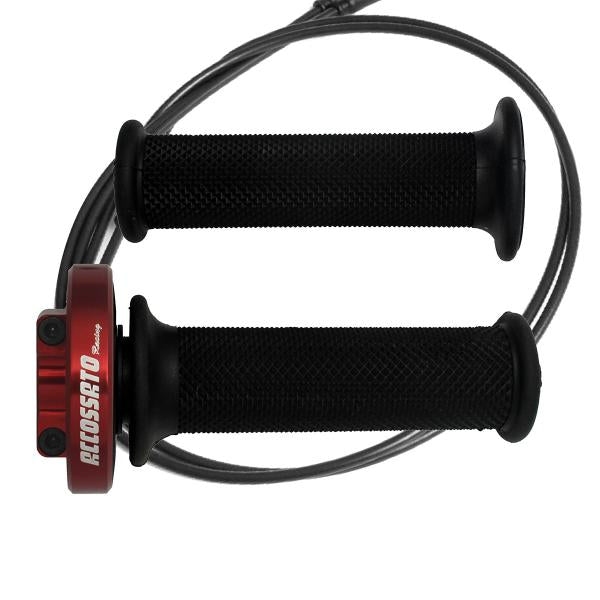 COMANDO GAS RAPIDO ACCOSSATO ROSSO MANOPOLE NERE HONDA CBR1000 2004-2012