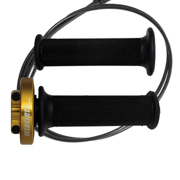 COMANDO GAS RAPIDO ACCOSSATO ORO MANOPOLE NERE HONDA CBR1000 2004-2012